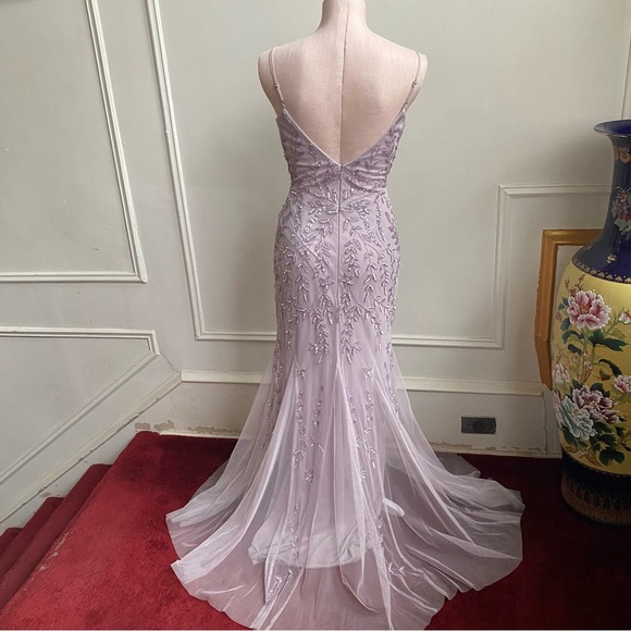 Marina Beaded V-Neck Gown - Picture 2 of 10